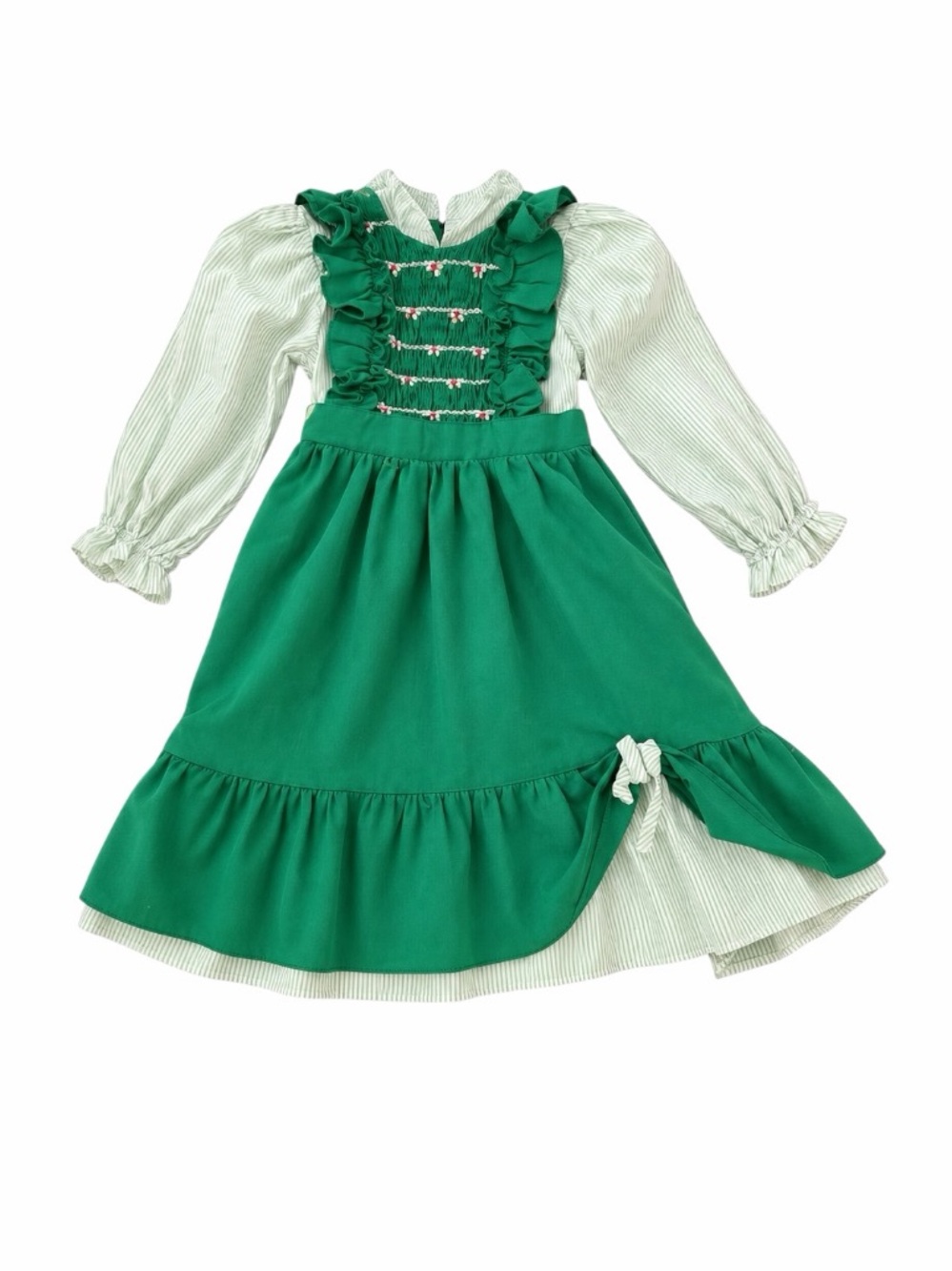 Vintage Polly Flinders Hand Smocked Dress –likely 1970s / 80s size 5